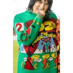 Bake Off Noel Fielding Green Printed Sweater
