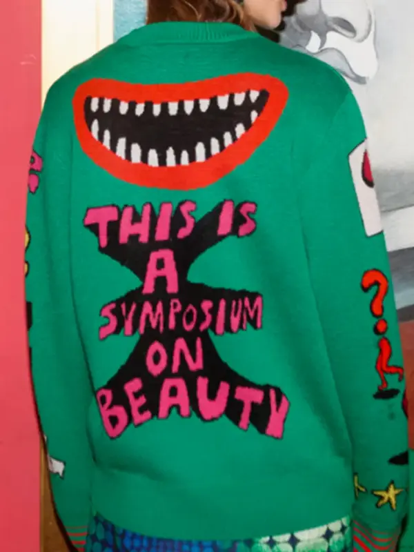 Bake Off Noel Fielding Green Printed Sweater