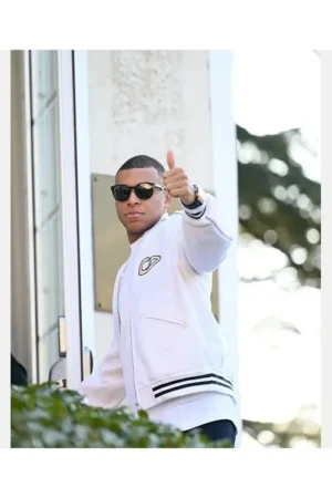 Kylian Mbappe Christian White Varsity Jacket