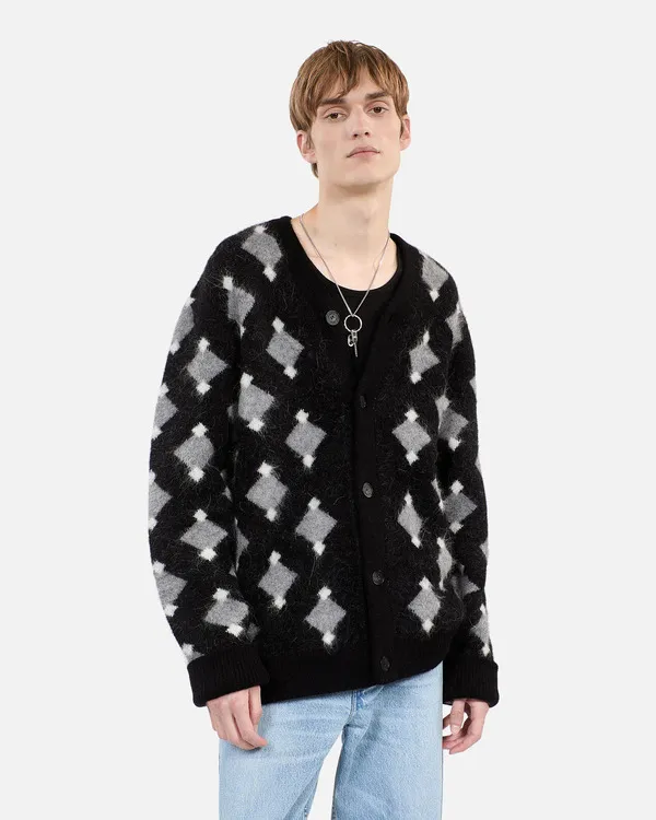 Poppas House S01 Damon Wayans Gray Diamond Print Cardigan