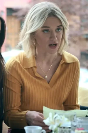 The Life List 2025 Chelsea Frei Yellow Ribbed V-Neck Sweater