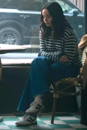 The Life List 2025 Sofia Carson Black & White Striped Sweater