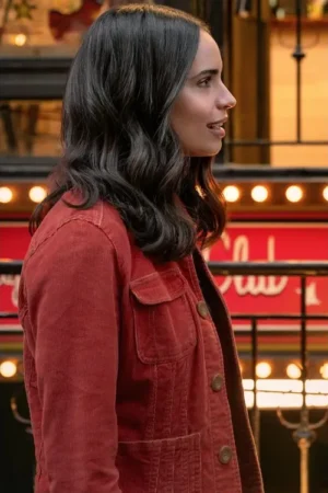 The Life List 2025 Sofia Carson Orange Corduroy Jacket