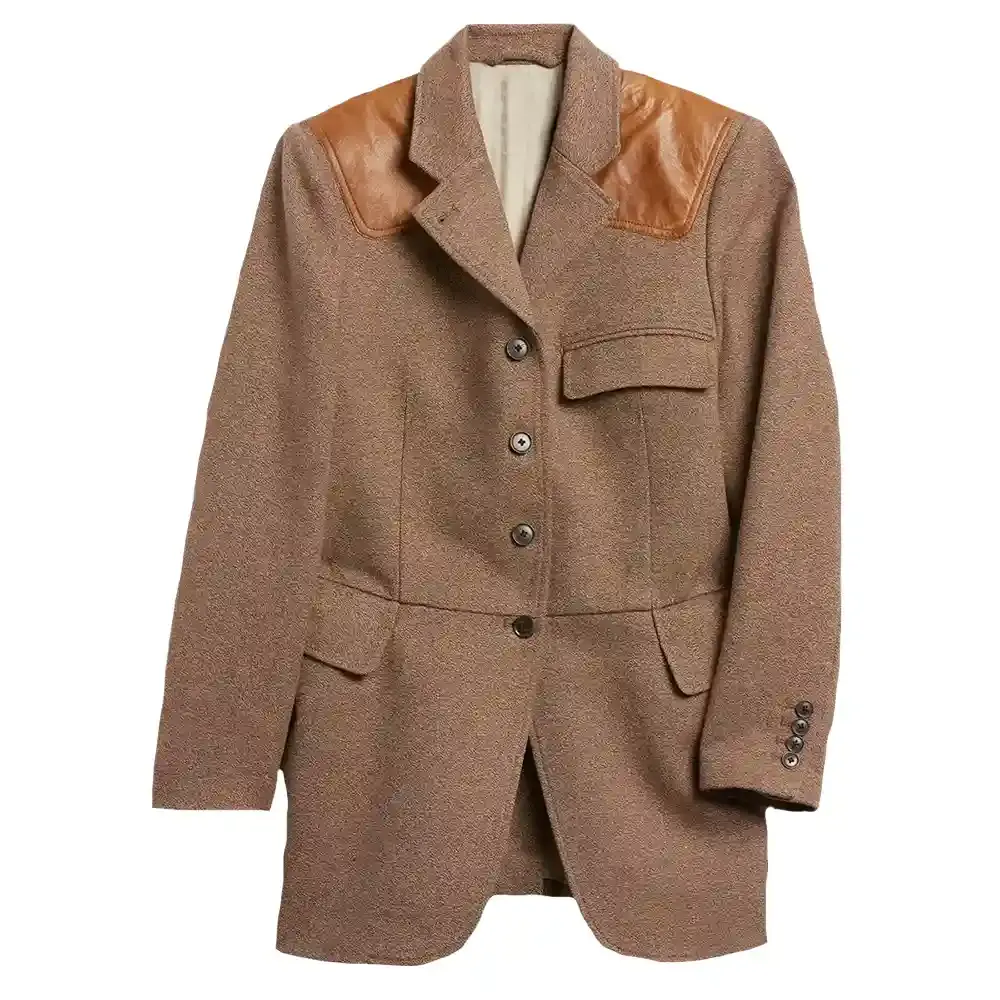 The Residence 2025 Uzo Aduba Brown Leather Patches Jacket