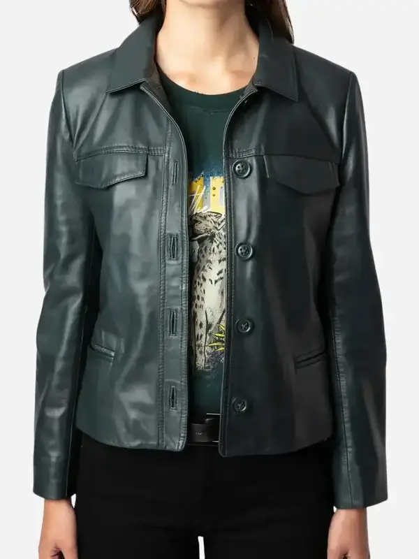 The Life List 2025 Sofia Carson Black Leather Jacket