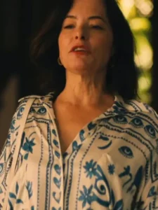 The White Lotus S03 Parker Posey Printed Mini Shirt Dress