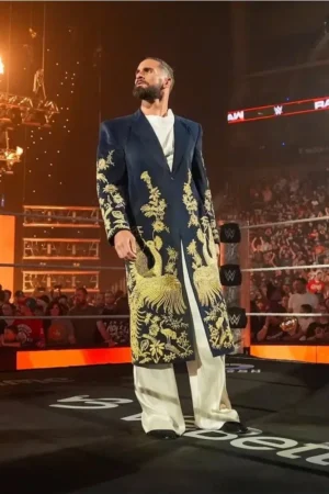 WWE RAW Seth Rollins Golden Peacock Coat