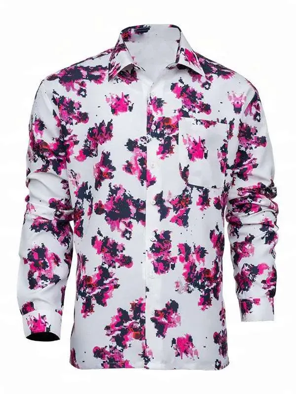 American Idol S23 Lionel Richie Purple and pink Floral Shirt