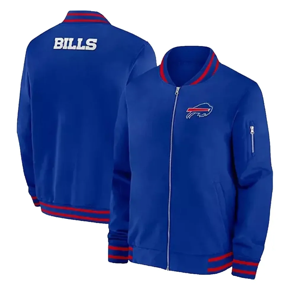 Buffalo Bills Sideline Coach Bomber Blue Jacket