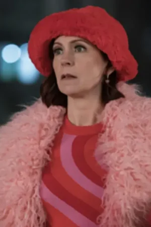 Elsbeth S02 Carrie Preston Heart Striped Red Sweater