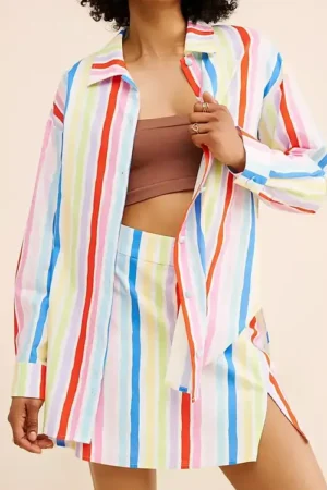 Good Morning America Emily Henry Striped Multicolor Shirt