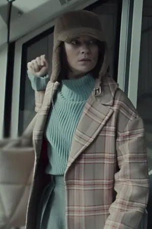 Nine Perfect Strangers Annie Murphy Plaid Coat