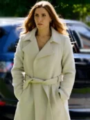 SurrealEstate S03 Sarah Levy Cream Belted Trench Coat