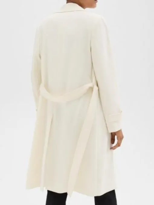SurrealEstate S03 Sarah Levy Cream Belted Trench Coat 2025