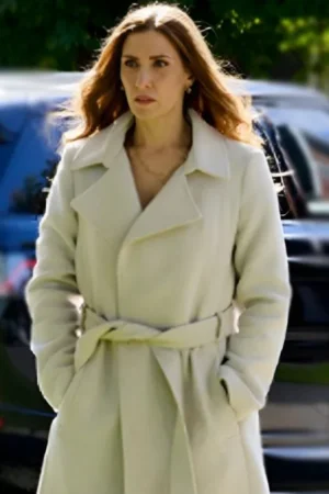 SurrealEstate S03 Sarah Levy Cream Belted Trench Coat