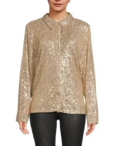 Yes Chef S01 Martha Stewart Golden Sequin Shirt