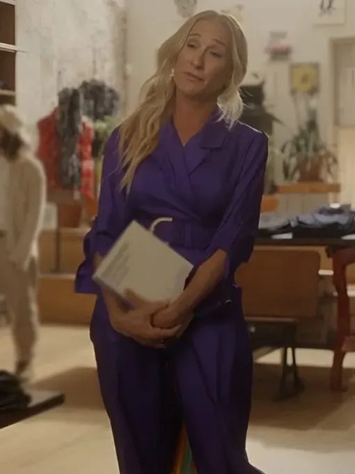 And Just Like That S03 Sarah Jessica Parker Purple Coat