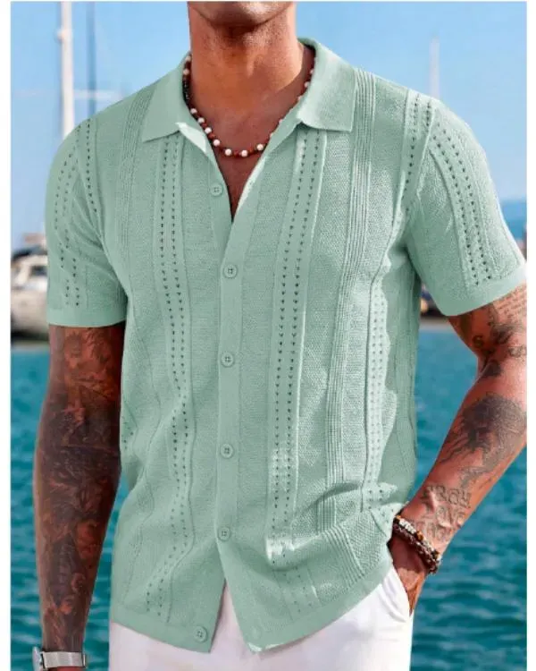 Bachelor In Paradise S10 Hakeem Moulton Mint Green Knit Shirt