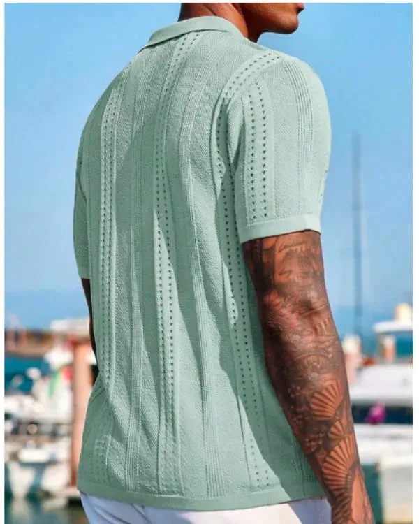 Bachelor In Paradise S10 Hakeem Moulton Mint Green Knit Shirt