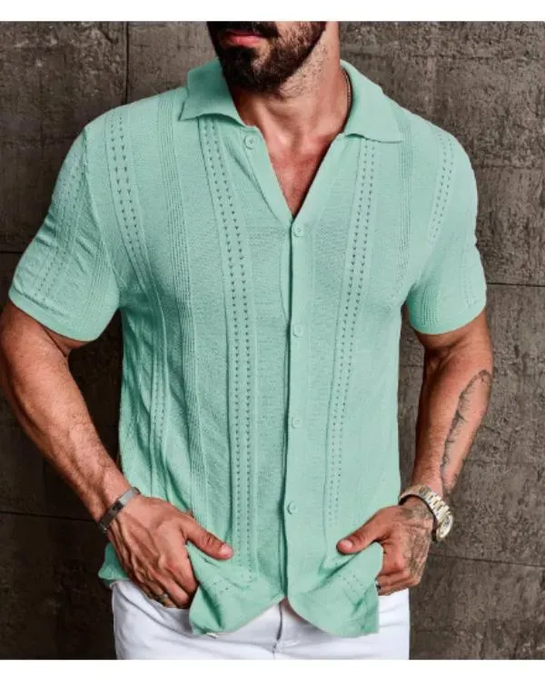 Bachelor In Paradise S10 Hakeem Moulton Mint Green Knit Shirt