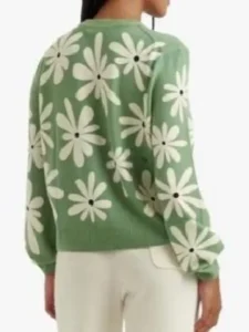 Girl Meets Farm S15 Molly Yeh Mint Green Daisy Print Sweater
