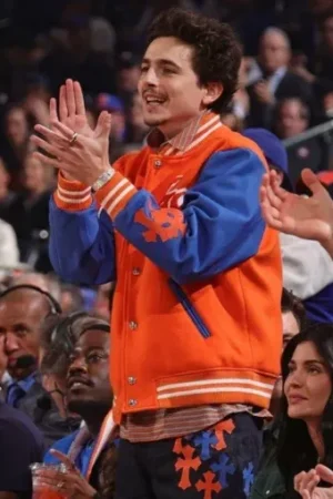Knicks Game Timothee Chalamet Varsity Jacket