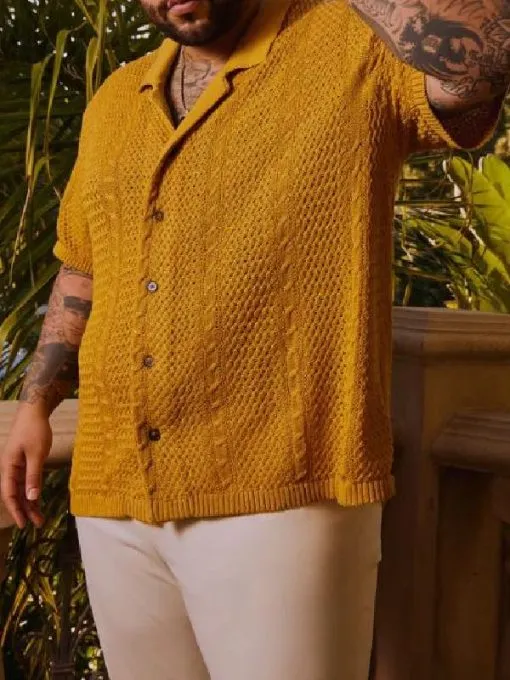 Love Hotel Jason Yellow Crochet Shirt