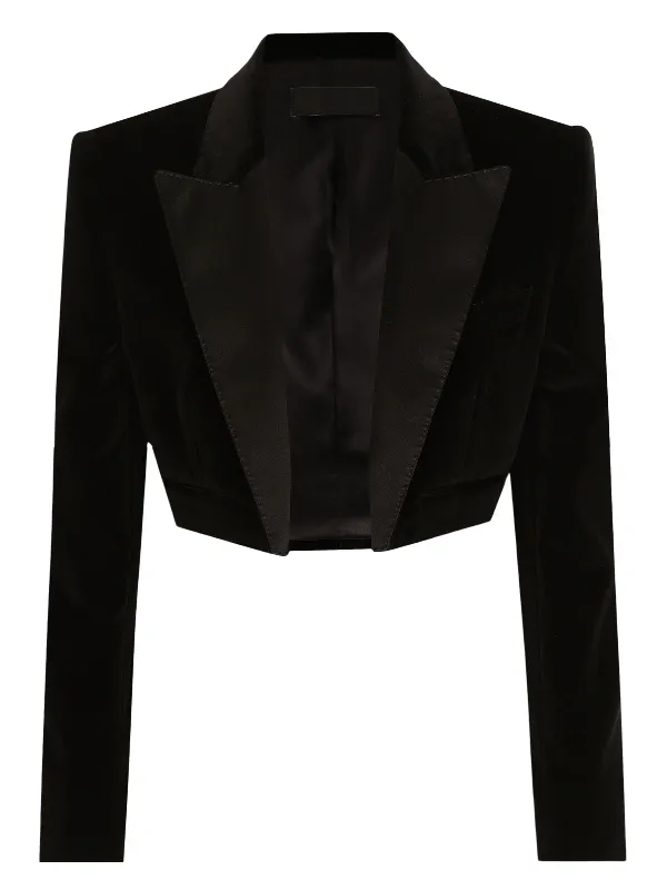 Netflix Tudum Sofia Carson Cropped Velvet Blazer