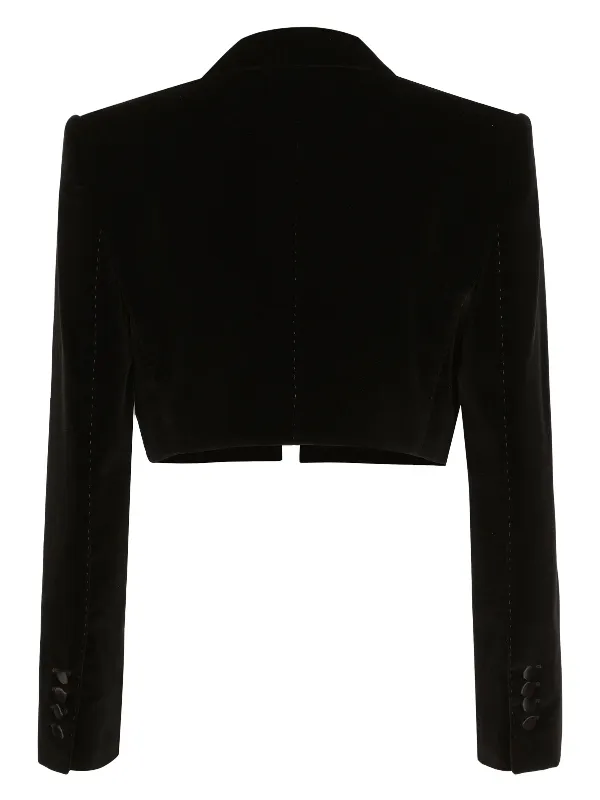 Netflix Tudum Sofia Carson Cropped Velvet Blazer