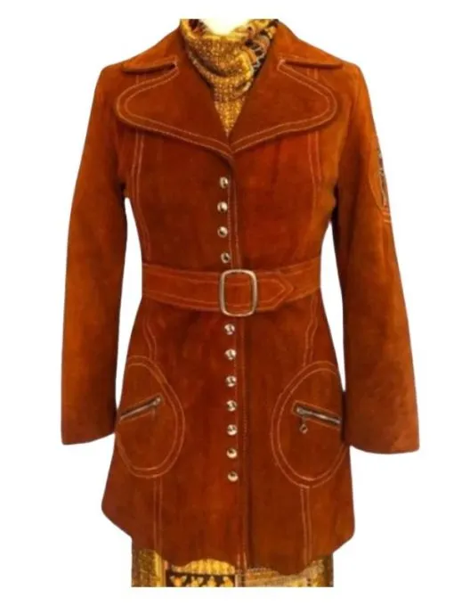Poker Face Natasha Lyonne Suede Leather Coat