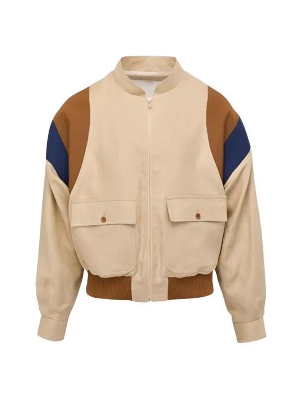 Press Junket 2025 Aaron Taylor Johnson Bomber Jacket