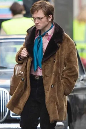 Rocketman Taron Egerton Shearling Coat
