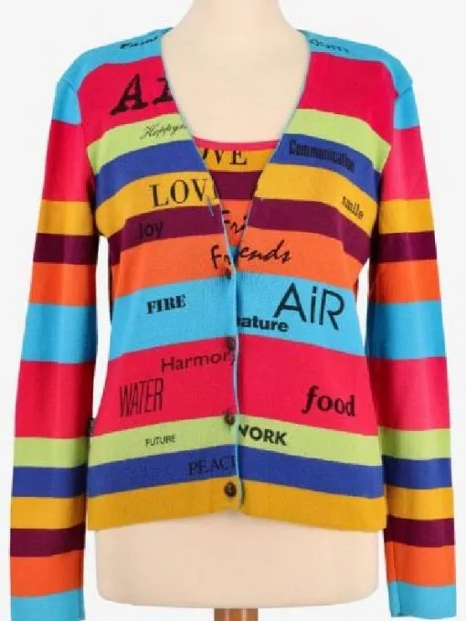 The Nanny S05 Fran Drescher 2025 Rainbow Striped Cardigan
