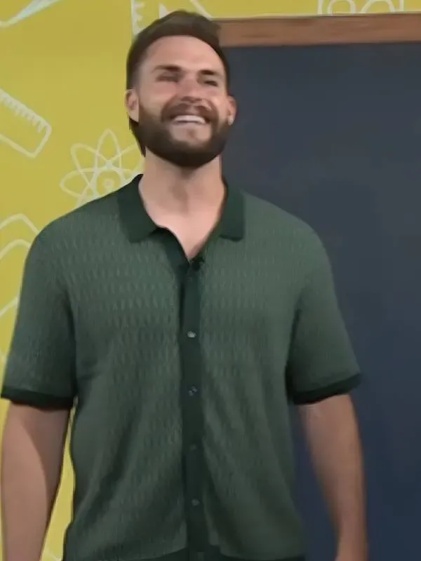 The Today Show 2025 Philip Lindsay Green Knit Polo Shirt
