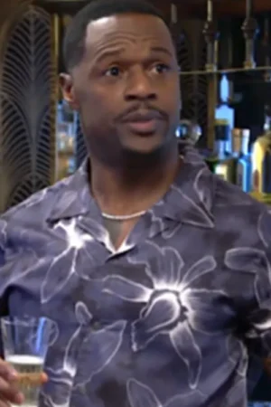 The Young And The Restless Jermaine Rivers Blue Floral Shirt