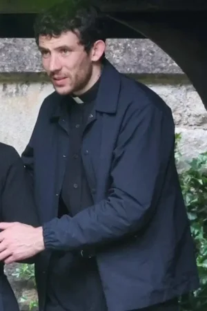 Wake Up Dead Man Josh O’Connor Black Jacket