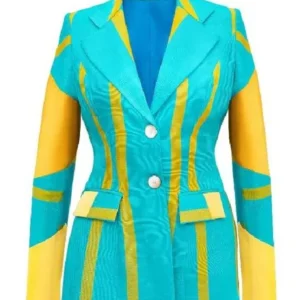 And Just Like That Nicole Ari Parker Blue and Yellow Suit