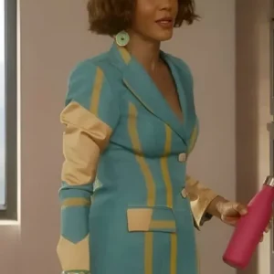And Just Like That Nicole Ari Parker Blue and Yellow Suit