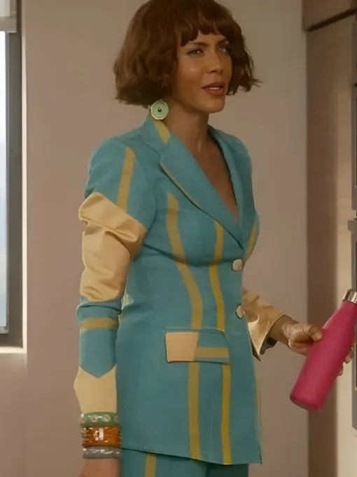 And Just Like That Nicole Ari Parker Blue and Yellow Suit