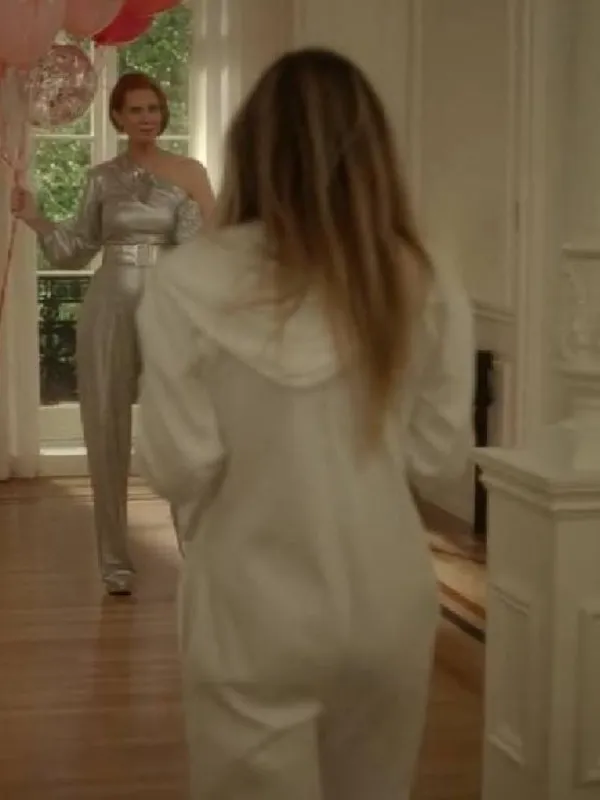 And Just Like That Sarah Jessica Parker White Hooded Jumpsuit