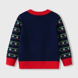 Christmas Holiday Santa Claus Blue Sweater 2025