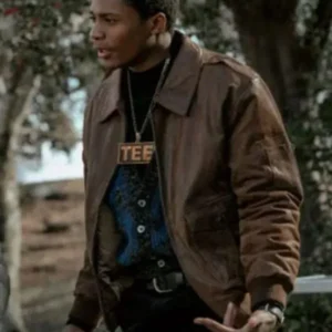 BMF Da’Vinchi Brown Bomber Leather Jacket