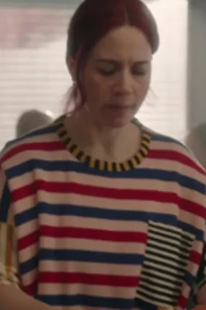 Resident Alien S04 Alice Wetterlund Multicolor Striped Ribbed Top