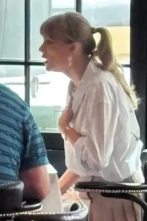 Taylor Swift Ohio Lunch Date 1989 Seagull Blue Stripe Poplin Shirt
