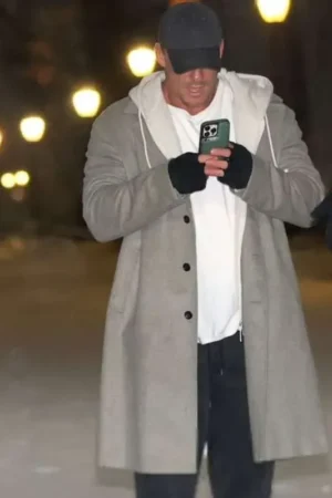 Alan Ritchson The Man with the Bag Grey Coat