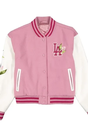 Dodgers Floral Pink Varsity Jacket