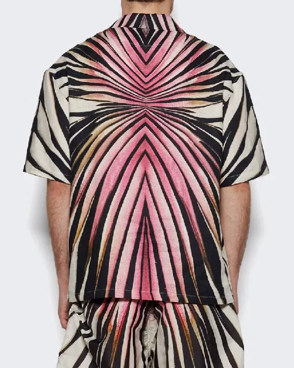 E! News Travis Kelce Pink Printed Shirt - Image 3