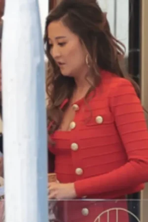 Emily In Paris S05 Ashley Park Red Knitted Jacket