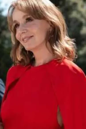 Emily In Paris S05 Philippine Leroy-Beaulieu Red Crepe Dress