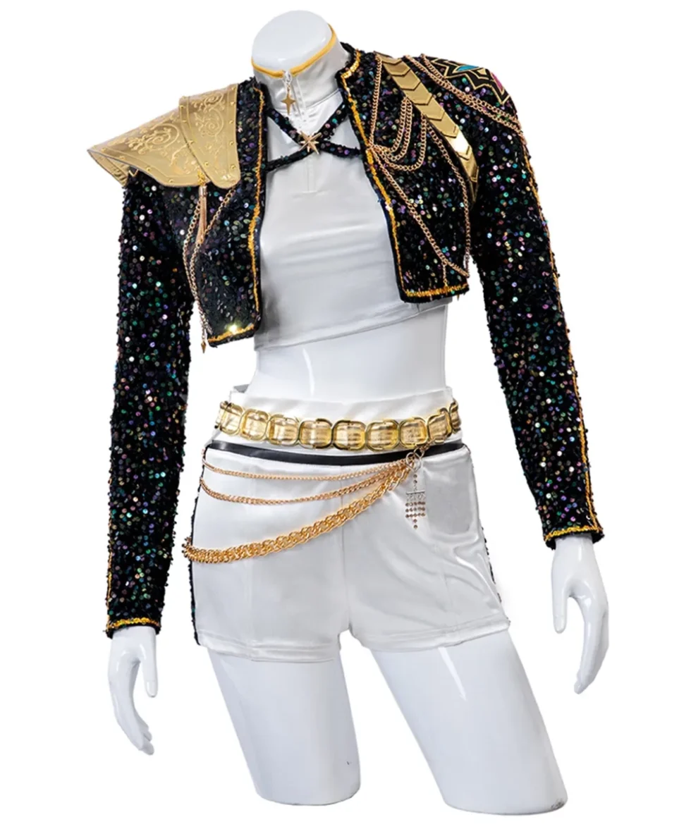 Kpop Demon Hunters Rumi Golden Dance Outfit Cosplay Costume 2025 Black